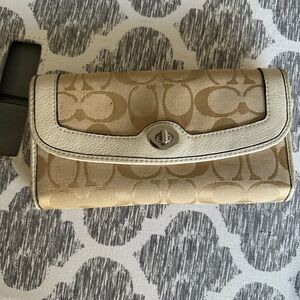 Coach Tan and Cream Women's Clutch